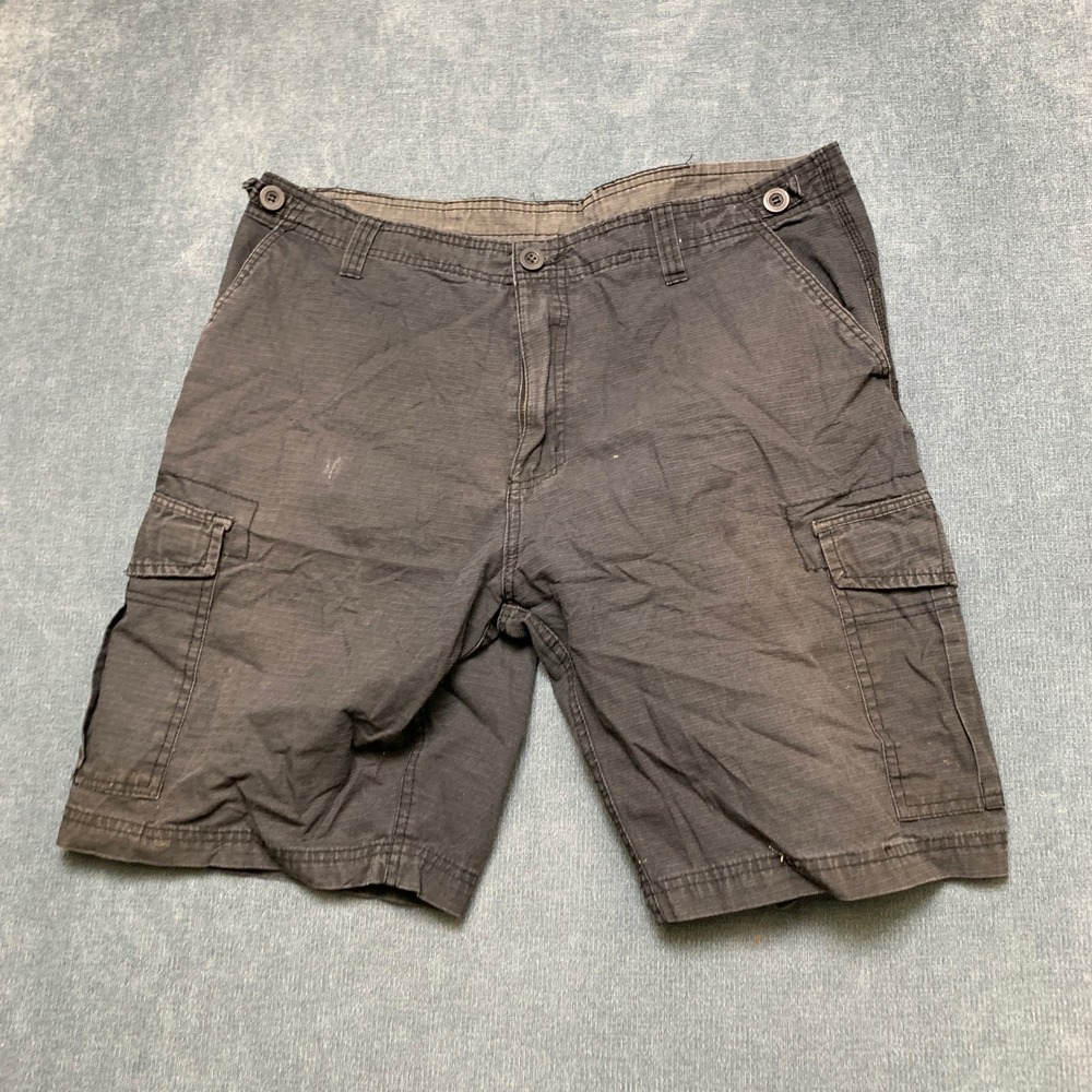 Burnside Cargo Shorts Men 36 Dark Gray Workwear Outdoor Gorpcore Utility Pockets